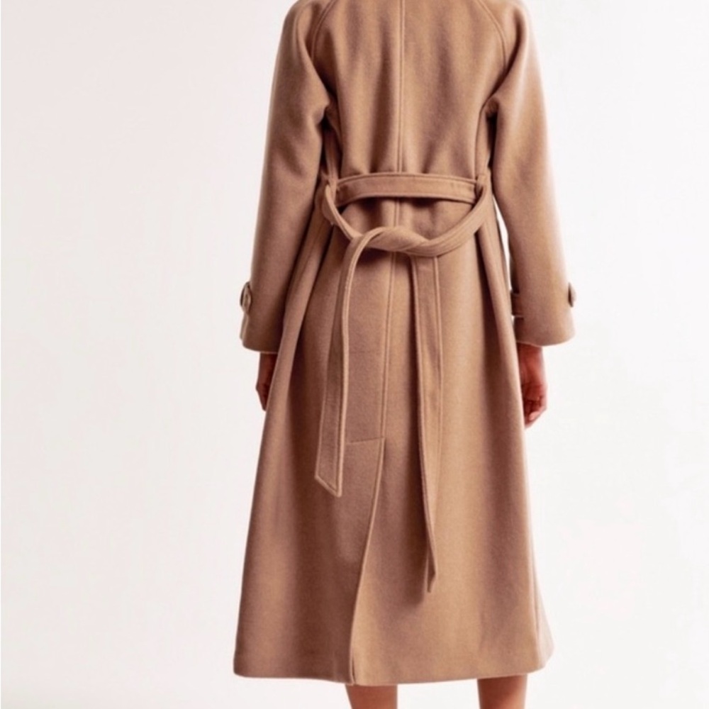 Abercrombie Carrie Wool-Blend Trench Coat in Camel - NWT - Picture 4 of 4